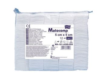 TZMO Matocomp kompres z gazy niejałowej 13 nitkowe 12 warstwowe 500 szt